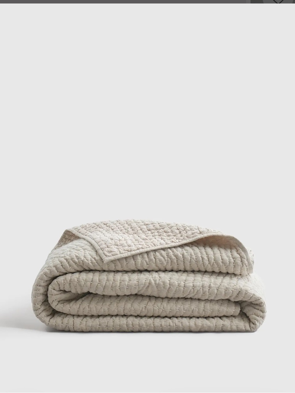 Quince European Linen Cotton Stitch Quilt Twin Natural OEKO-TEX Neutra